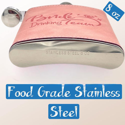 Team Groom Leather Wrapped Hip Flask Bachelor Party Must-Have